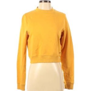Hollister Cropped Yellow Mock Crewneck